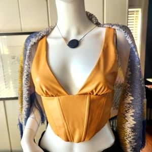 Zara Vegan Leather Halter- New